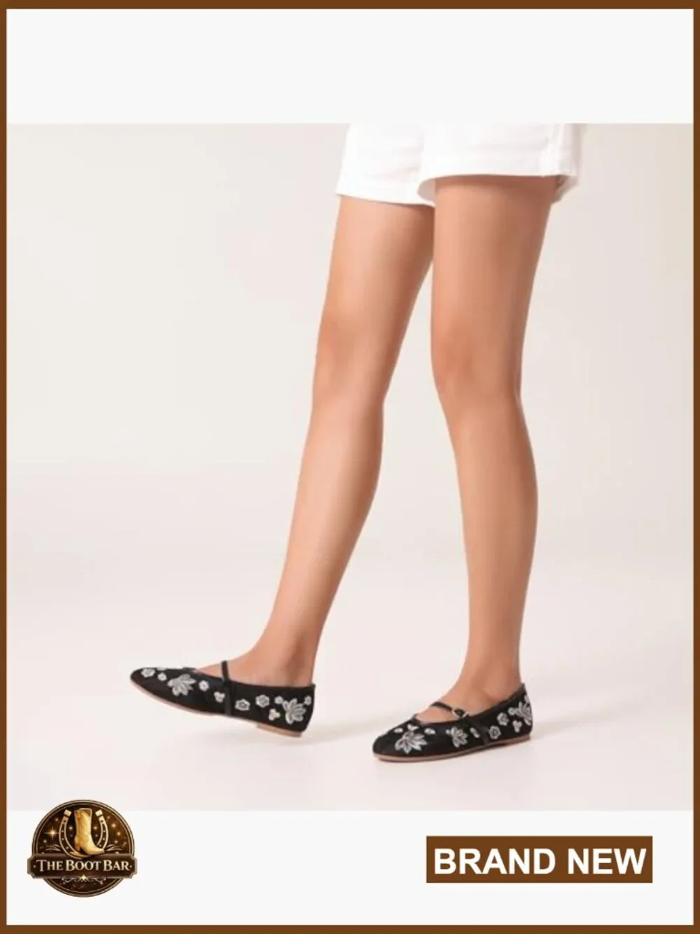 Mesh Ballet Flats Embroidered Floral Round Toe Mary Jane
